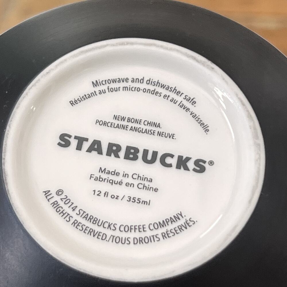 Starbucks Coffee Mug 2014 A Story Of Origin Geography Bone Cup 12oz Striped - Picture 3 of 7